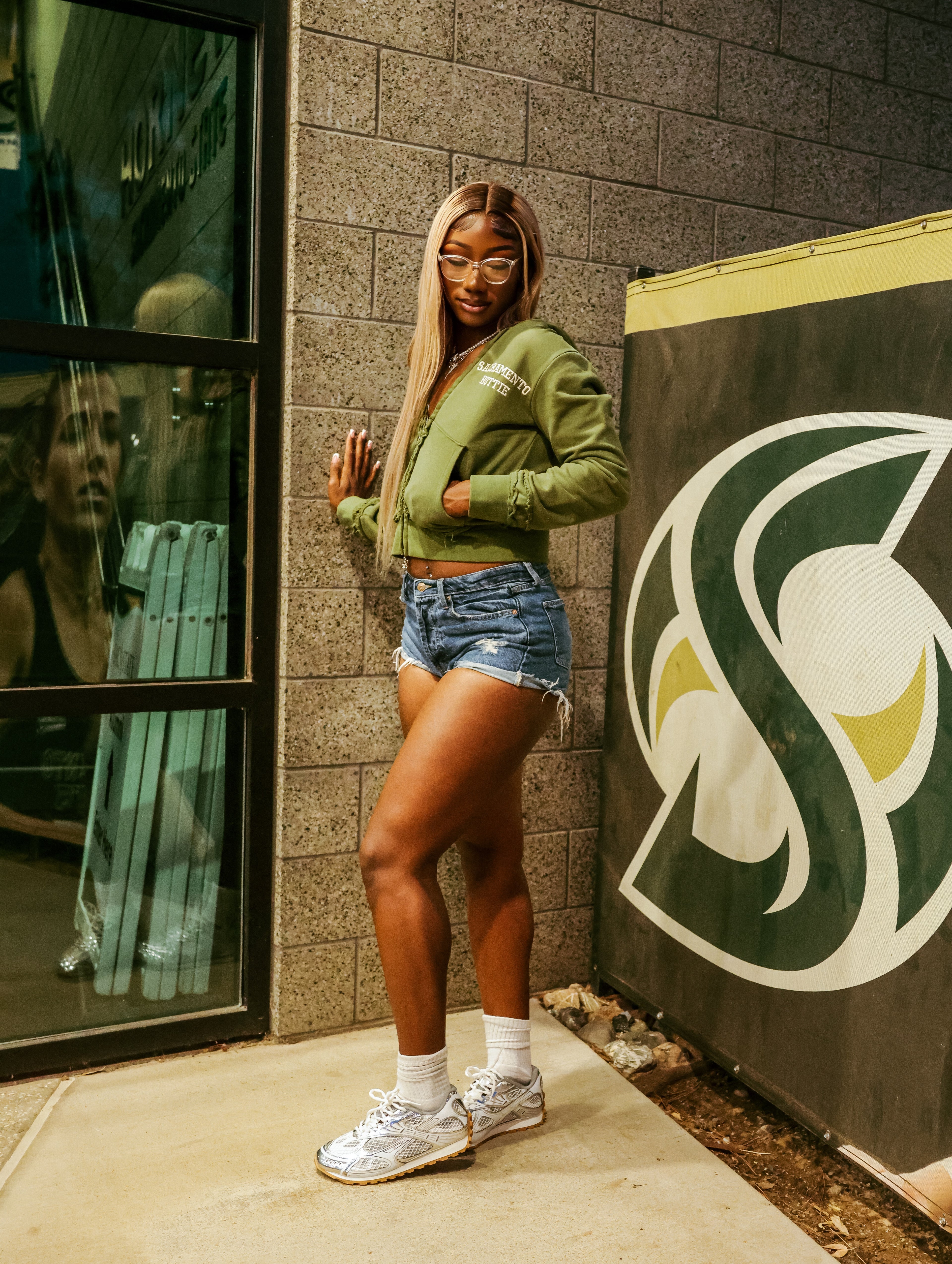 GREEN Sacramento Hottie Cropped Zip-Up Hoodie PRE-ORDER