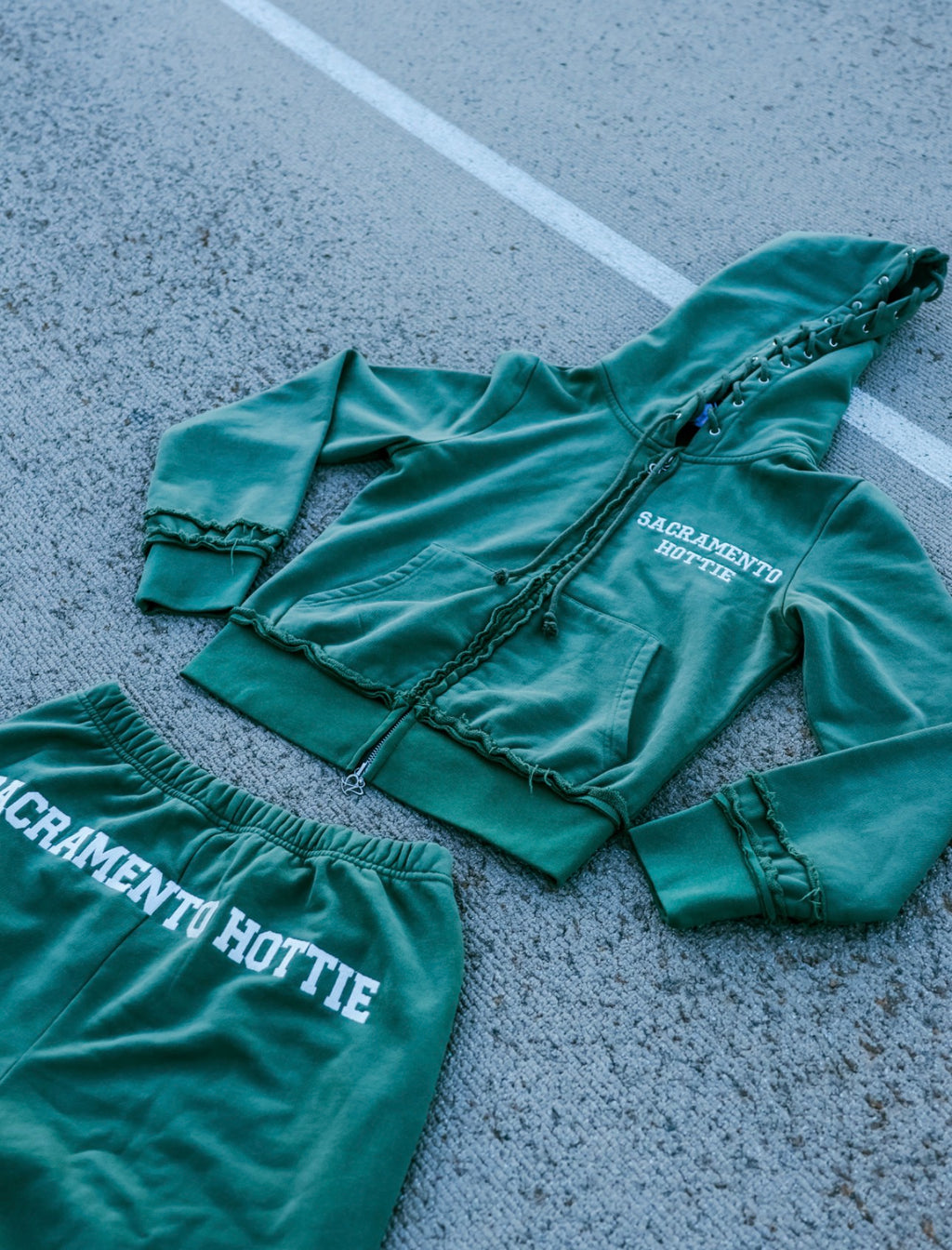 Green Sacramento Hottie Flared Sweatpants PRE-ORDER