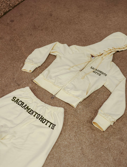 CREAM Sacramento Hottie Cropped Zip-Up Hoodie PRE-ORDER