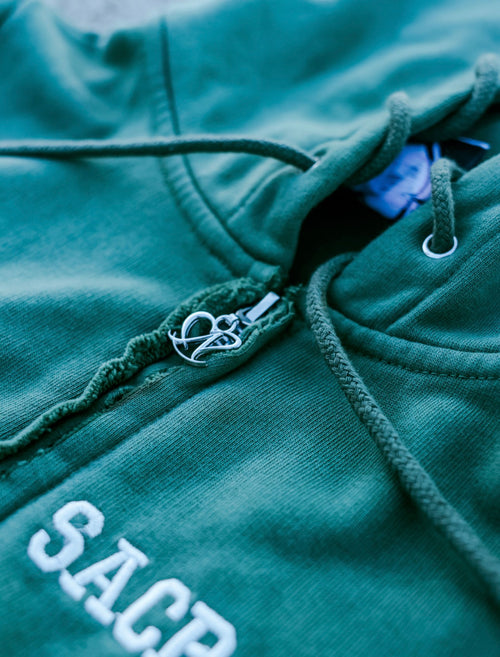 GREEN Sacramento Hottie Cropped Zip-Up Hoodie PRE-ORDER