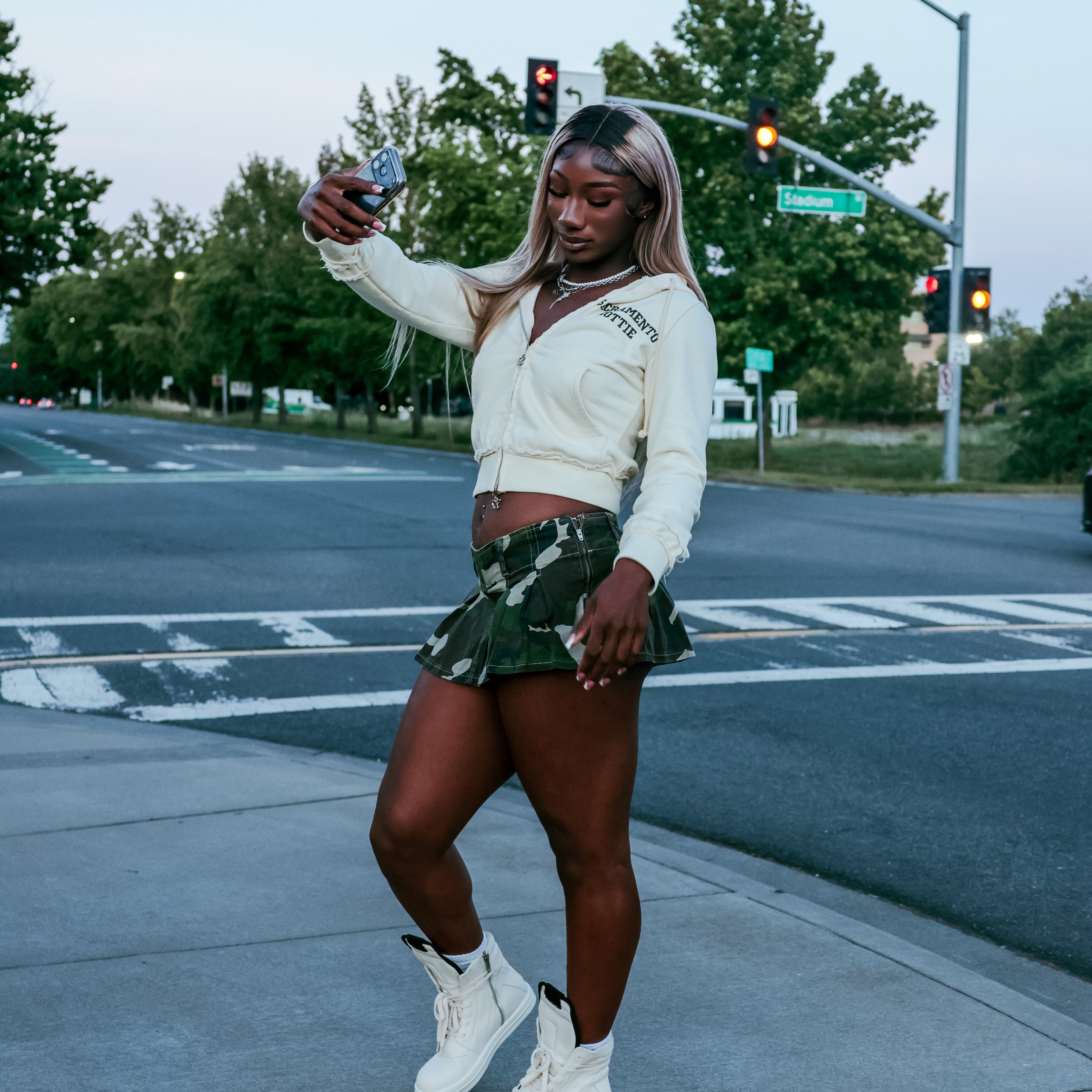 CREAM Sacramento Hottie Cropped Zip-Up Hoodie PRE-ORDER