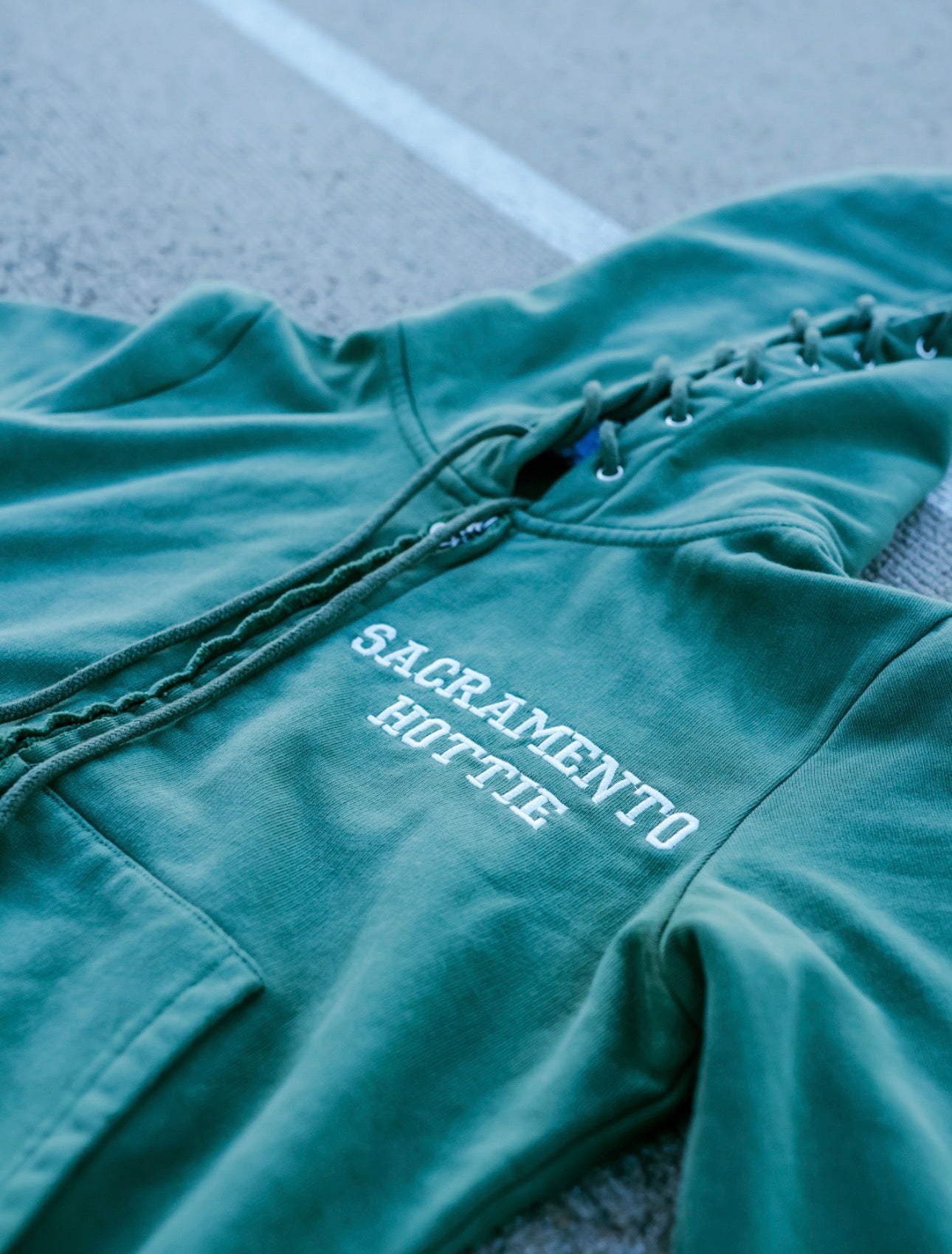 GREEN Sacramento Hottie Cropped Zip-Up Hoodie PRE-ORDER