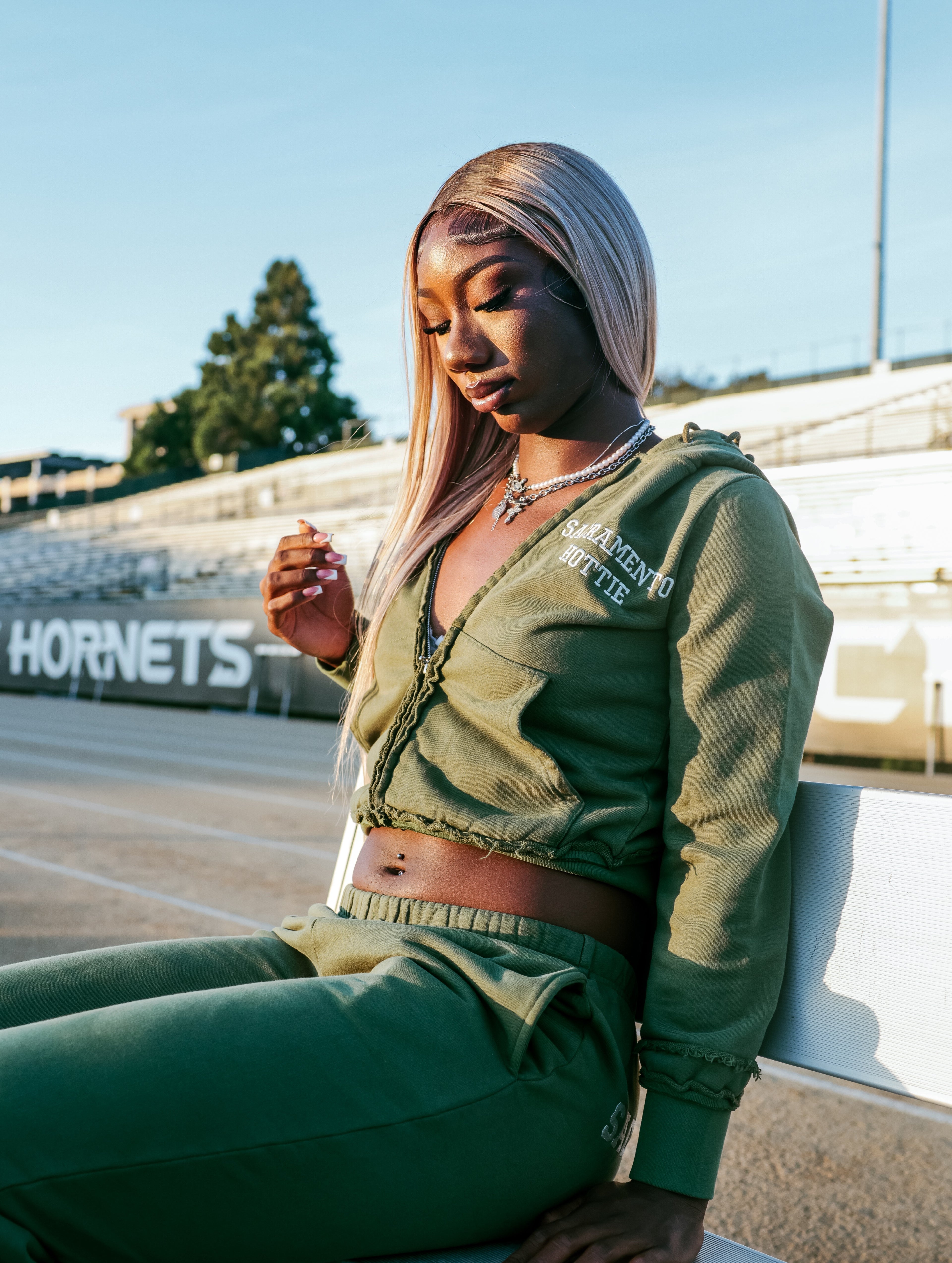 GREEN Sacramento Hottie Cropped Zip-Up Hoodie PRE-ORDER